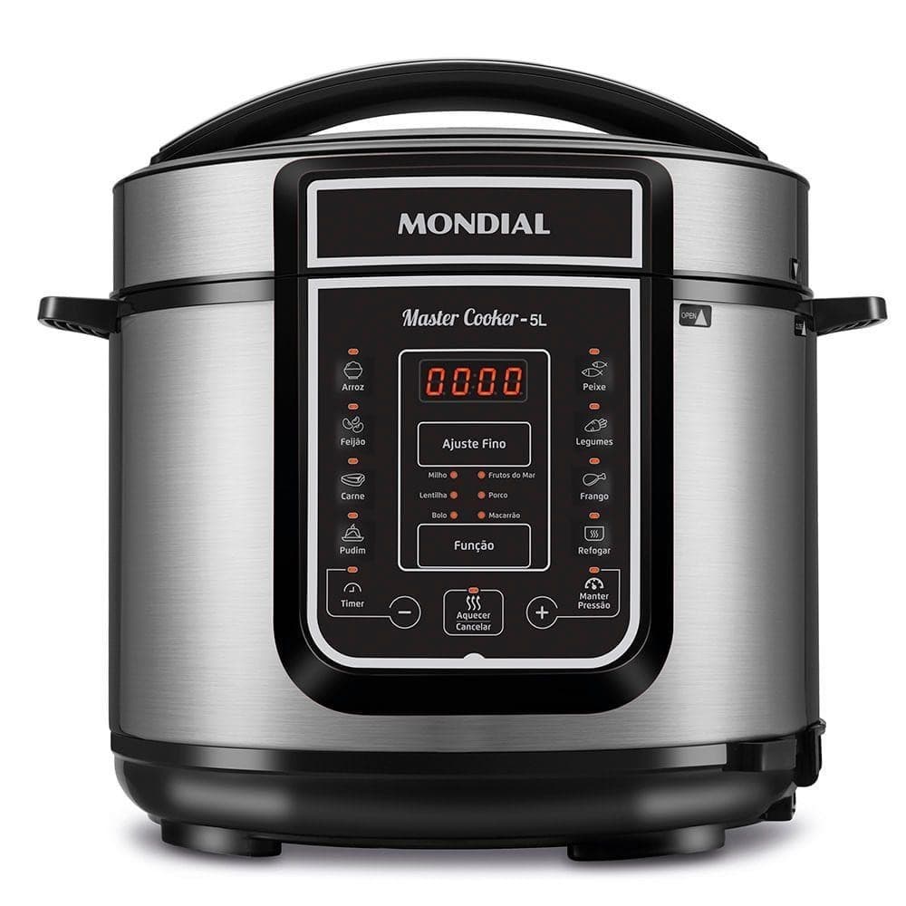 Panela De Pressão Elétrica Mondial Digital Master Cooker Pe-38 Panela Elétrica Pressão-220v-preto/inox