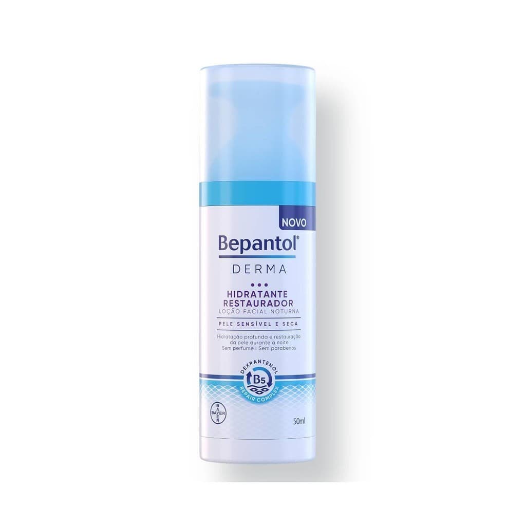 Creme Hidratante Facial Noturno Bepantol Derma Restaurador Pele Seca Sensivel Regenerador