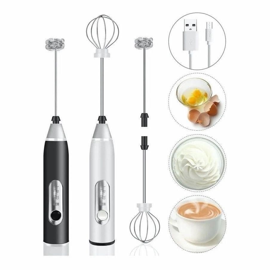 Batedor Misturador Mixer Elétrico para Bebidas Leite Café Clara de Ovo 2 em 1（Novidade）