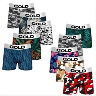 Kit 5 Cuecas Boxer Metalizada