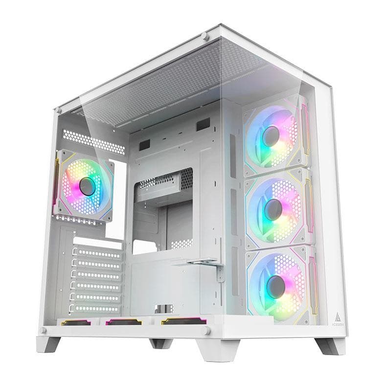 Gabinete Gamer Acegeek Mercury R425, Mid-Tower, Lateral de Vidro, Branco, AG-MERCURY-R425-WH