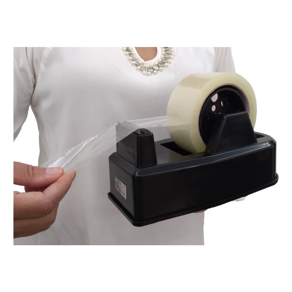 Suporte Aplicador De Mesa Bancada P/ Fita Durex Adesiva Larga 50mm Grande Dispensador Porta Fita