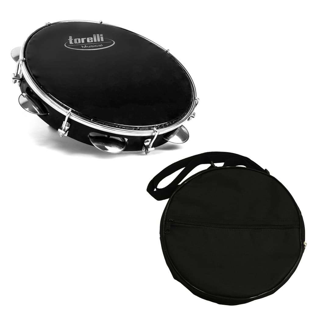 Pandeiro Torelli De 10'' Injetado Em Abs Com Capa Simples