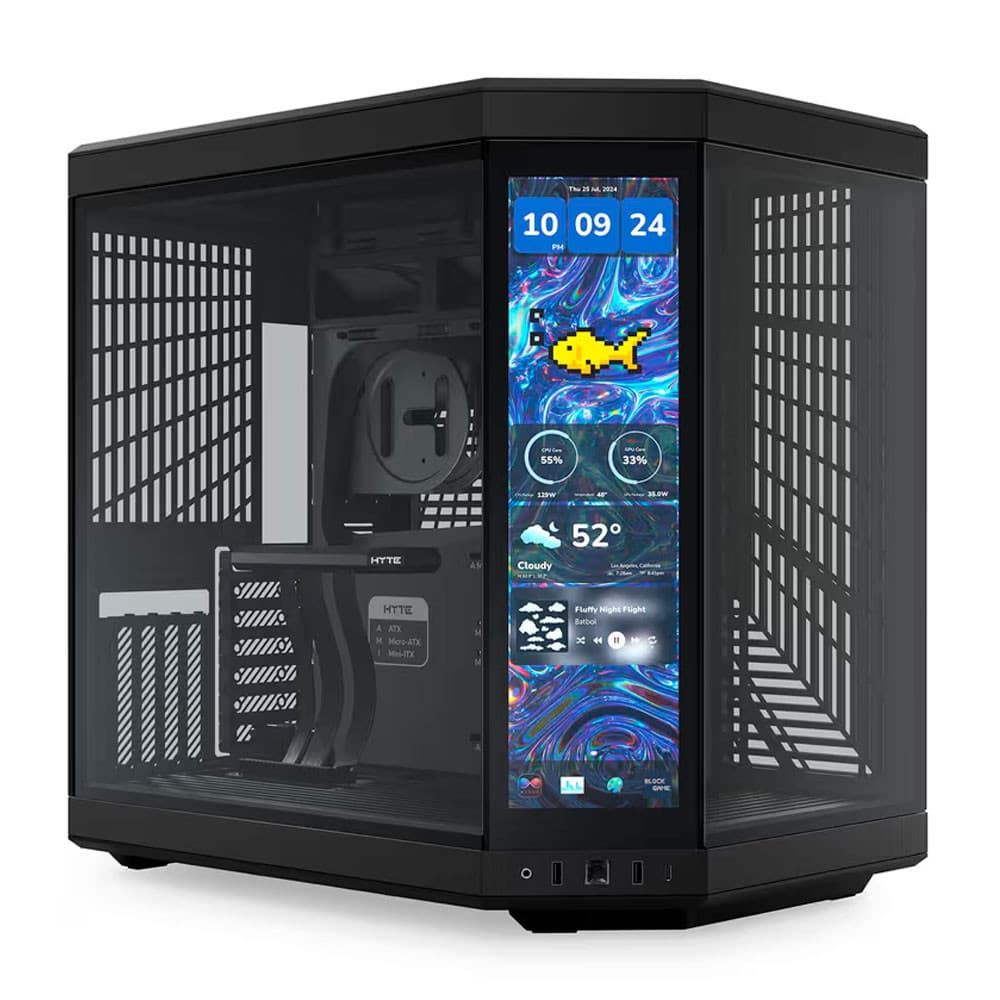 Gabinete HYTE Y70 Touch Infinite Pitch Black, Mid Tower, Display Touch 14.9" - CS-HYTE-Y70TTI-BB