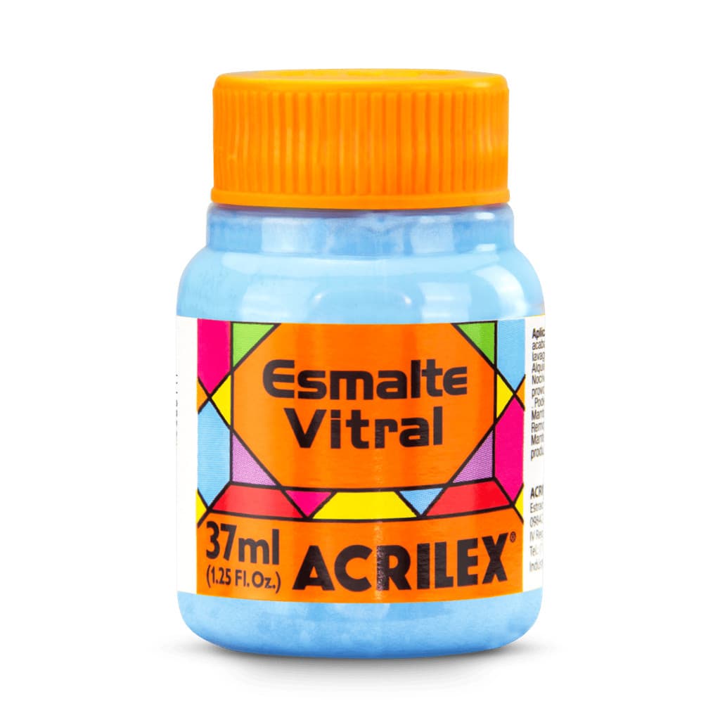 ESMALTE VITRAL ACRILEX 37ML 503 AZUL CELESTE