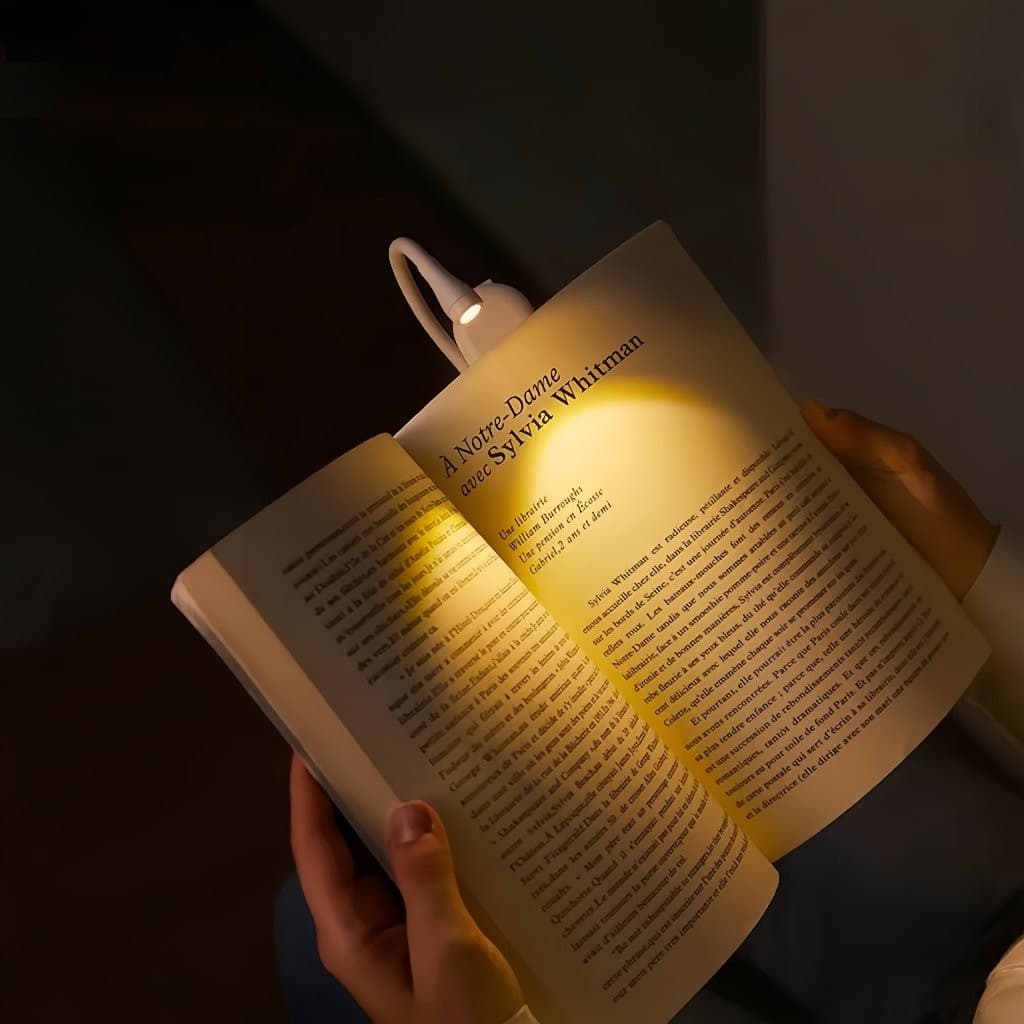 Luz De Leitura De Livro Recarregável Mini LED Clipe Para Cuidados Com Os Olhos Noite 360 ° Lâmpada Ajustável