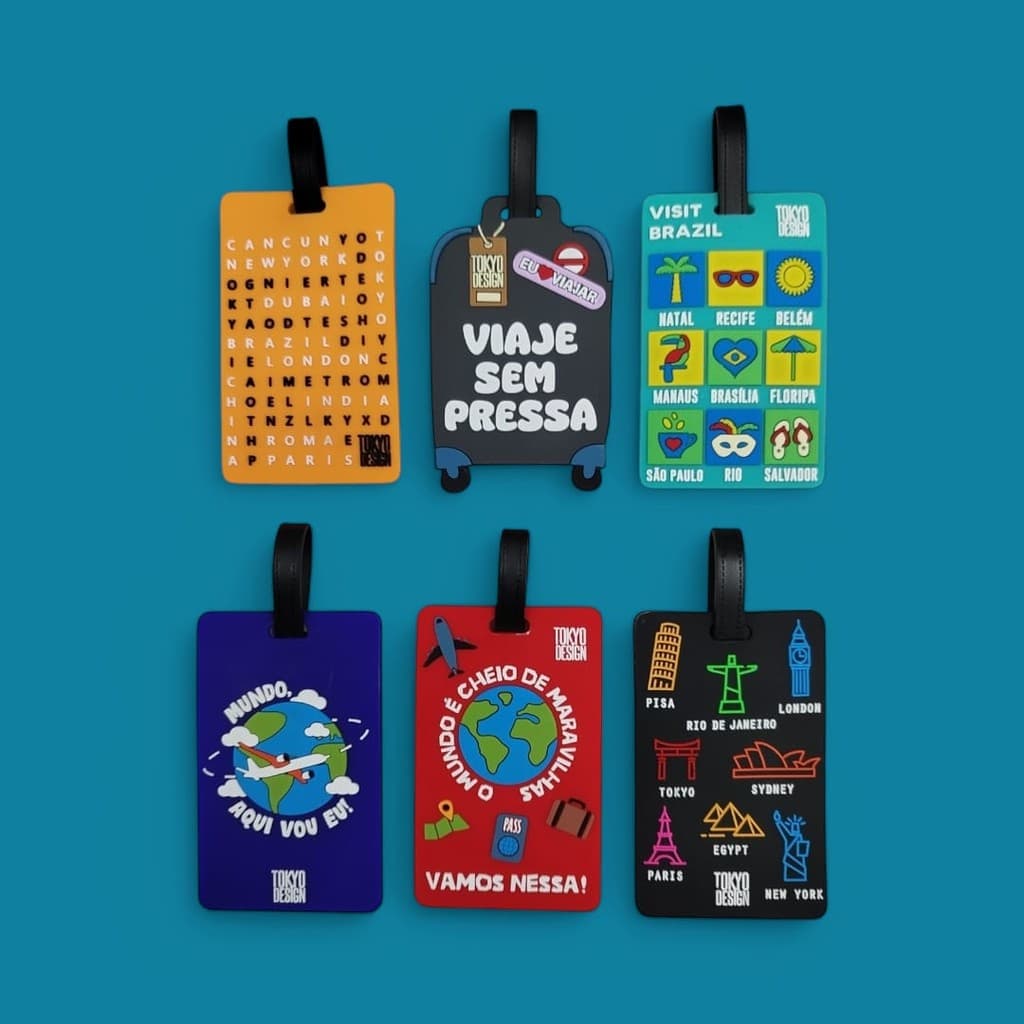 Kit 4 Etiqueta Bagagem Identificador Mala Mochila Tag Viagem