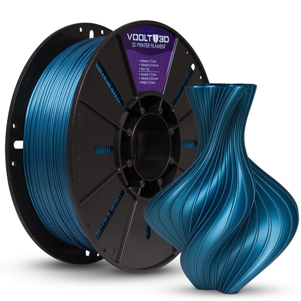 Filamento PLA Azul Metalizado V-Silk - 1KG
