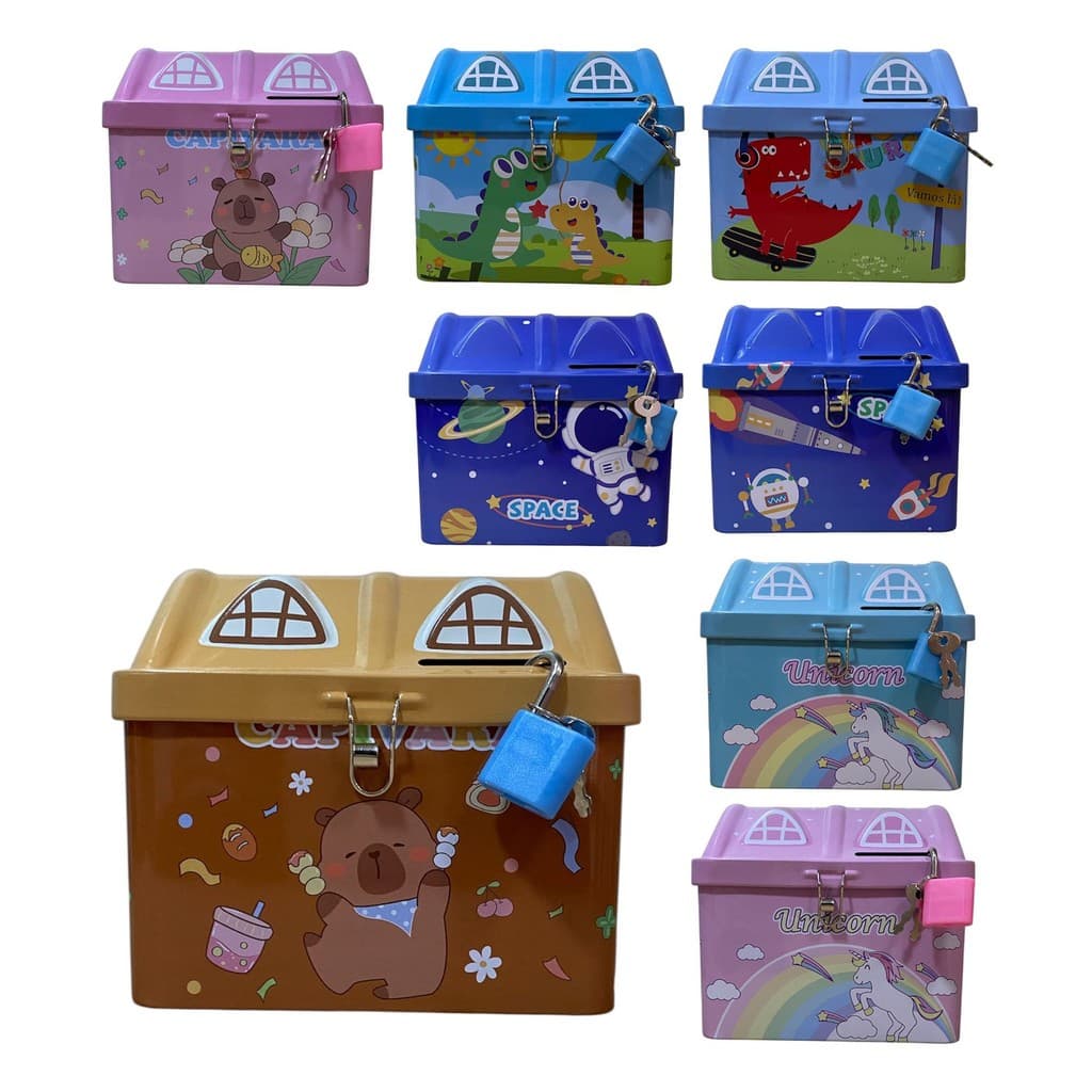 Cofrinho infantil Formato De Casa Cadeado Caixa De Armazenamento, Economize Dinheiro Fofo