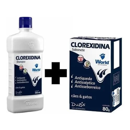 Kit 01 Shampoo Clorexidina Dugs - 500 mL + 01 Sabonete Clorexidina Dugs - 80 g