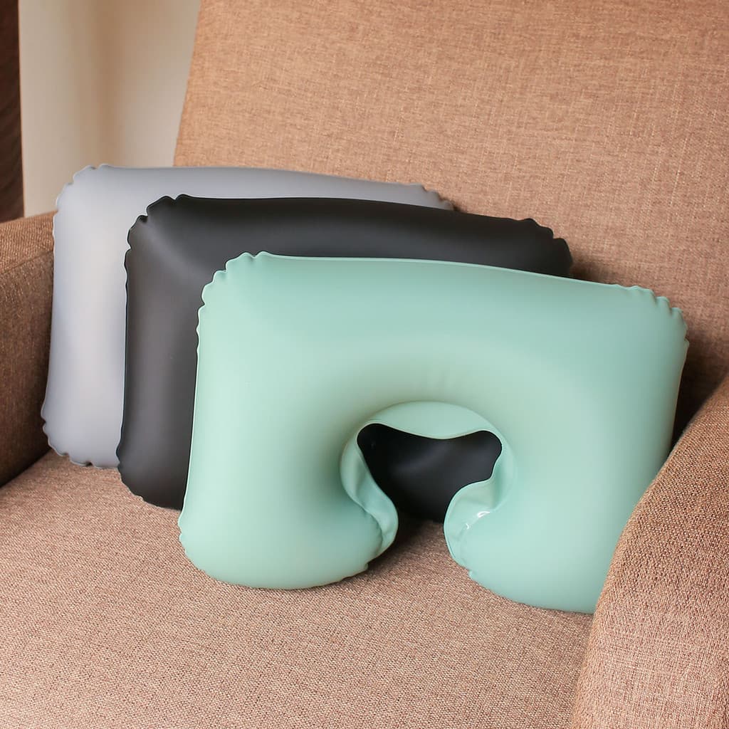 Almofada Descanso de Pescoço Inflável Impermeável Não esquenta Para Viagem E Uso Ortopédico