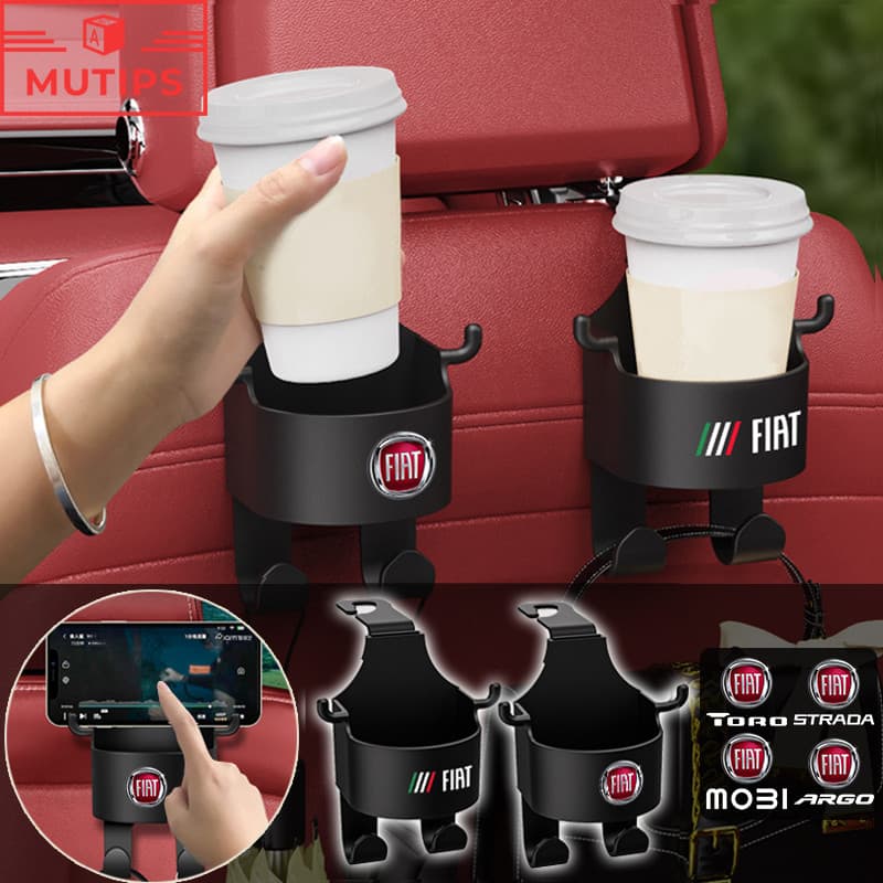 Fiat Suporte Para Copos De Água Com Gancho Carro Telefone De Rack De Armazenamento Automático Strada Argo Mobi Toro Fastback Pulse Cronos Scudo 500 Titano Palio Ideia Uno Punto
