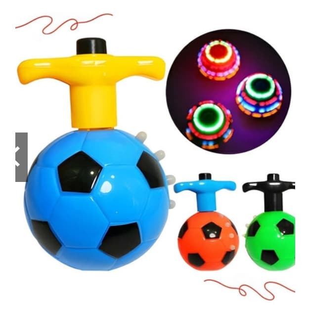 Pião Bola Musical Luminoso Com Luz e Som Lançador Automatico em Formato de Bola