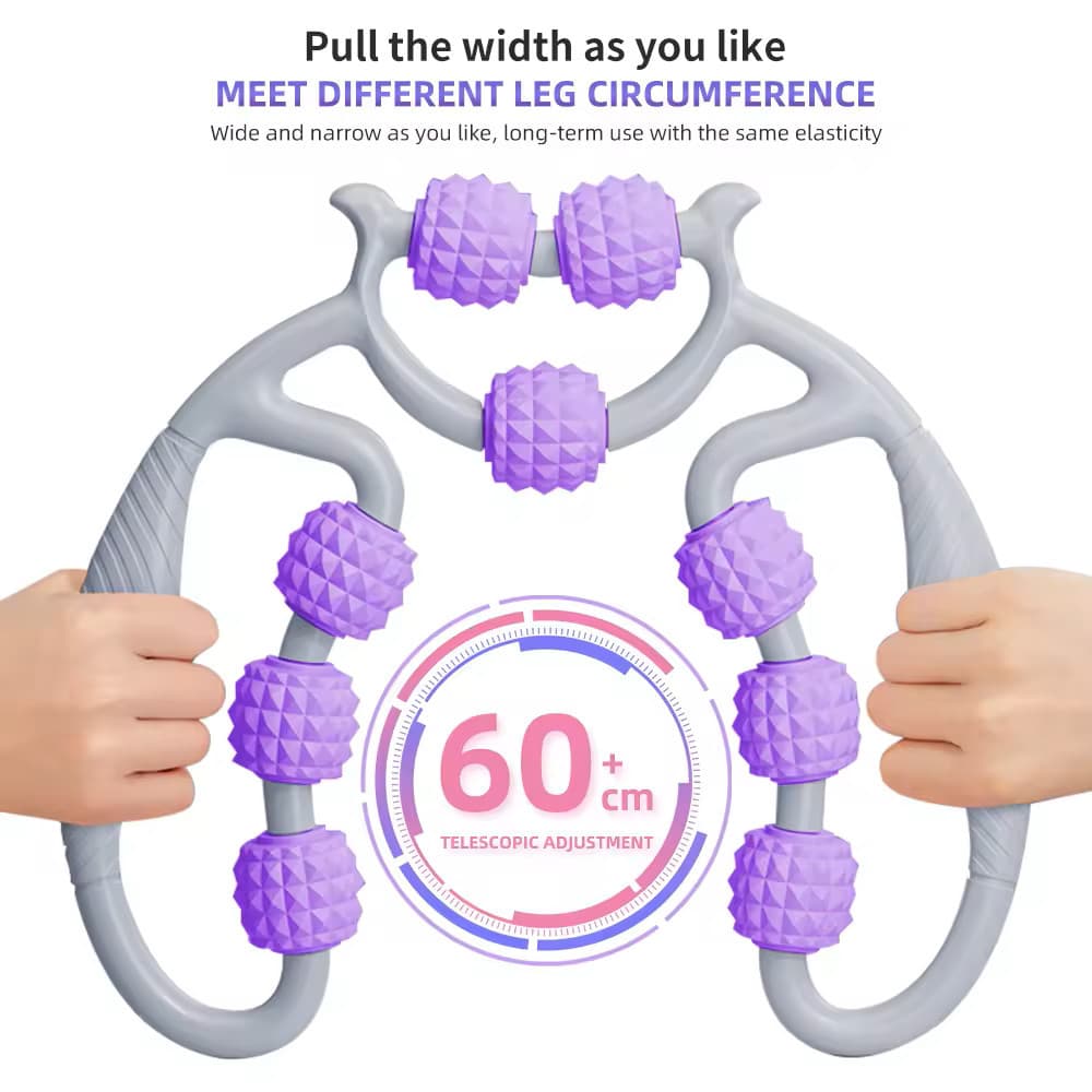 Massageador Manual de 9 Rolos - Alívio Dor Corporal e Massagem de Perna