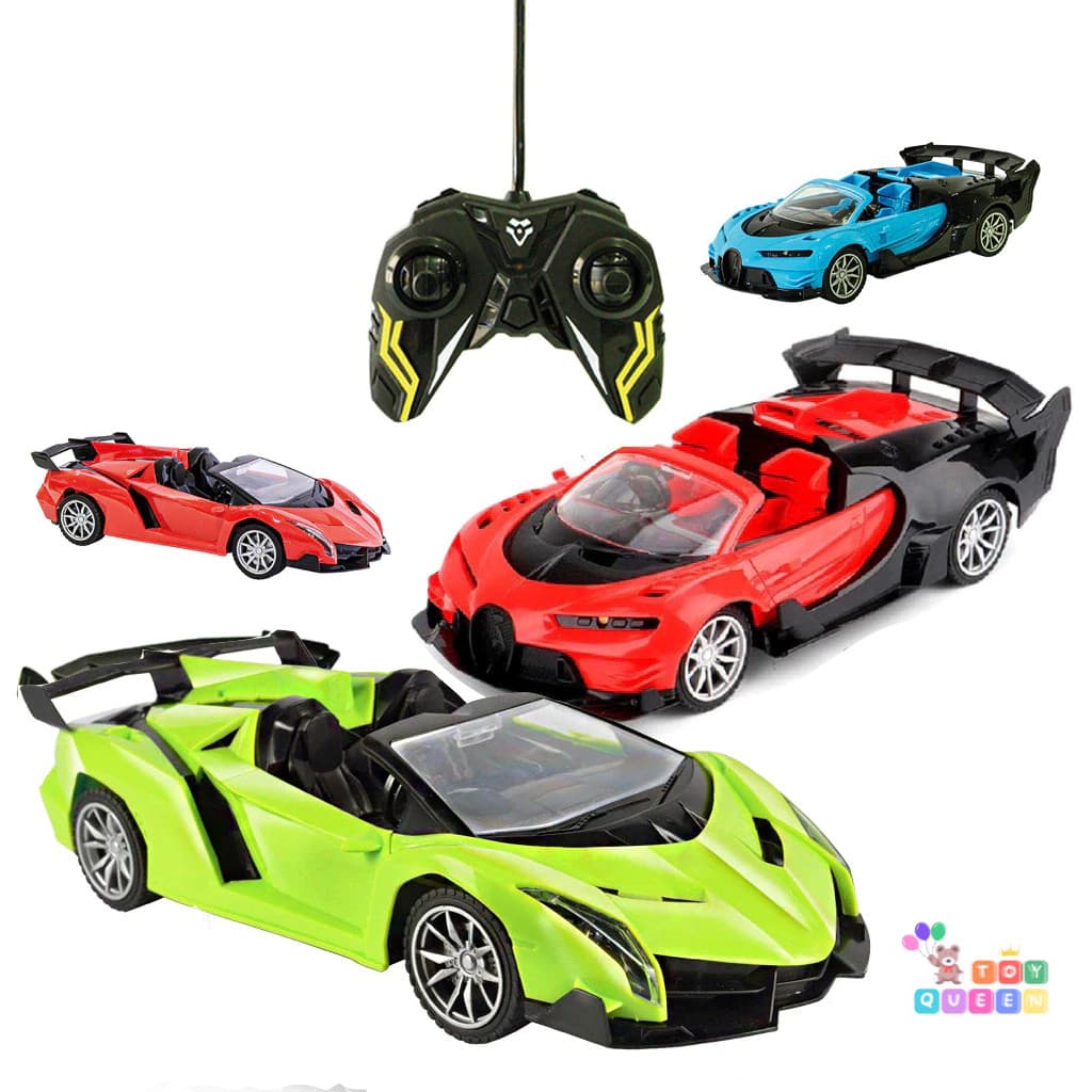 Carrinho De Controle Recarregavel Acende Faróis 7 Funções Lamborghini ou Bugatti Convexi 1:18