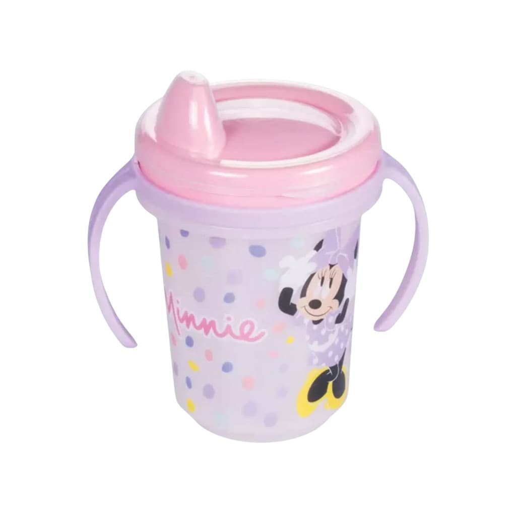 Copo Caneca Com Alça Treinamento Antivazamento Para Bebês E Crianças Minnie 330ml Rosa Plasutil
