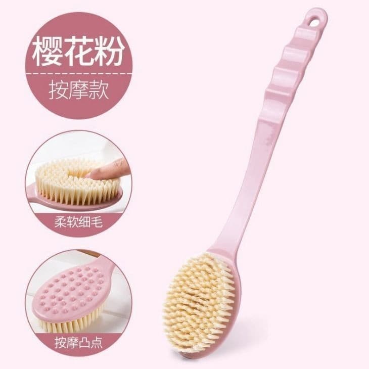 Escova de banho Com Cerdas Macias Cabo Longo de Plástico Coloridas - 34cm