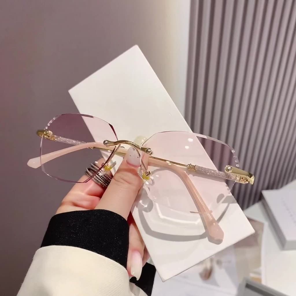 Novos óculos de Leitura sem Moldura Femininos Rosa Anti-azul