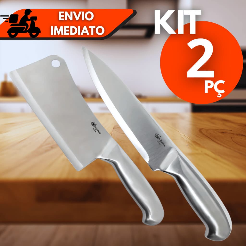 Kit 1/2 Cutelo e Faca Peixeira IDEAL PARA TODO TIPO DE CORTES NA COZINHA