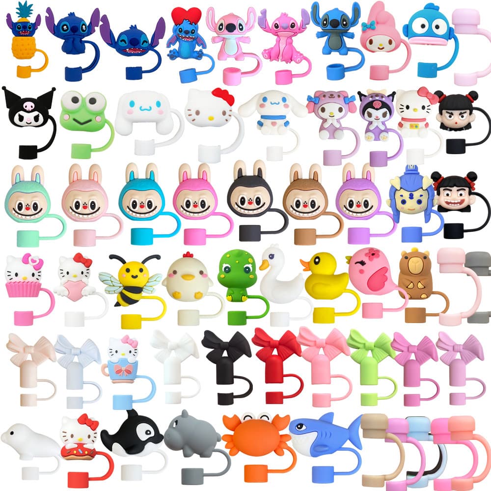 1 Pçs Arco Pequenos Animais Flor Palha Capa Para 10mm Pontas De Tampas Reutilizáveis À Prova De Poeira Topper Decoração 