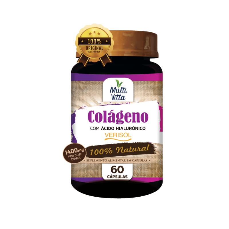 Colágeno Verisol Com Ácido Hialurônico 1400MG 60 Caps - Multi Vitta