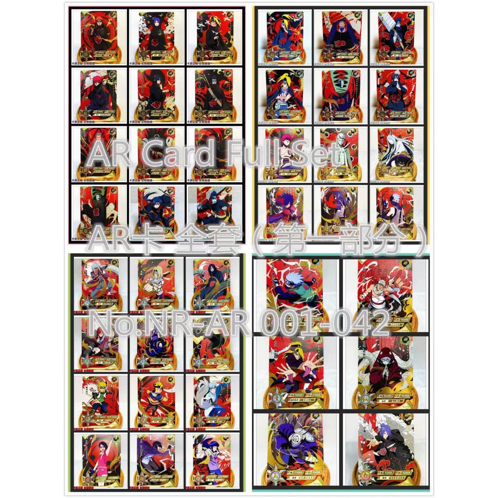 Naruto Kayou Card AR Conjunto Completo NR-No . 001-042 Coleção De Dor Cartão De Anime (Parte 1)