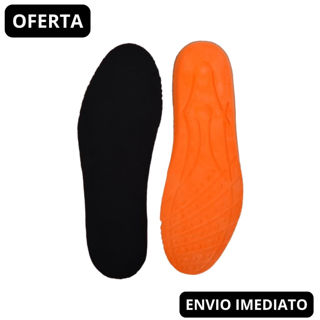 Palmilha Ortopédica Fina Gel PU Anatômica Confortável Tênis Botas Coturnos Varias Horas de Trabalho