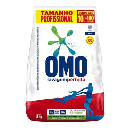 Lava Roupas Pó Omo Lavagem Perfeita Pro 8kg