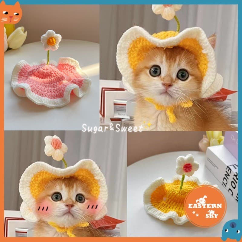 Chapéu De Malha De Gato Feito À Mão De Estimação Bonito Decoração