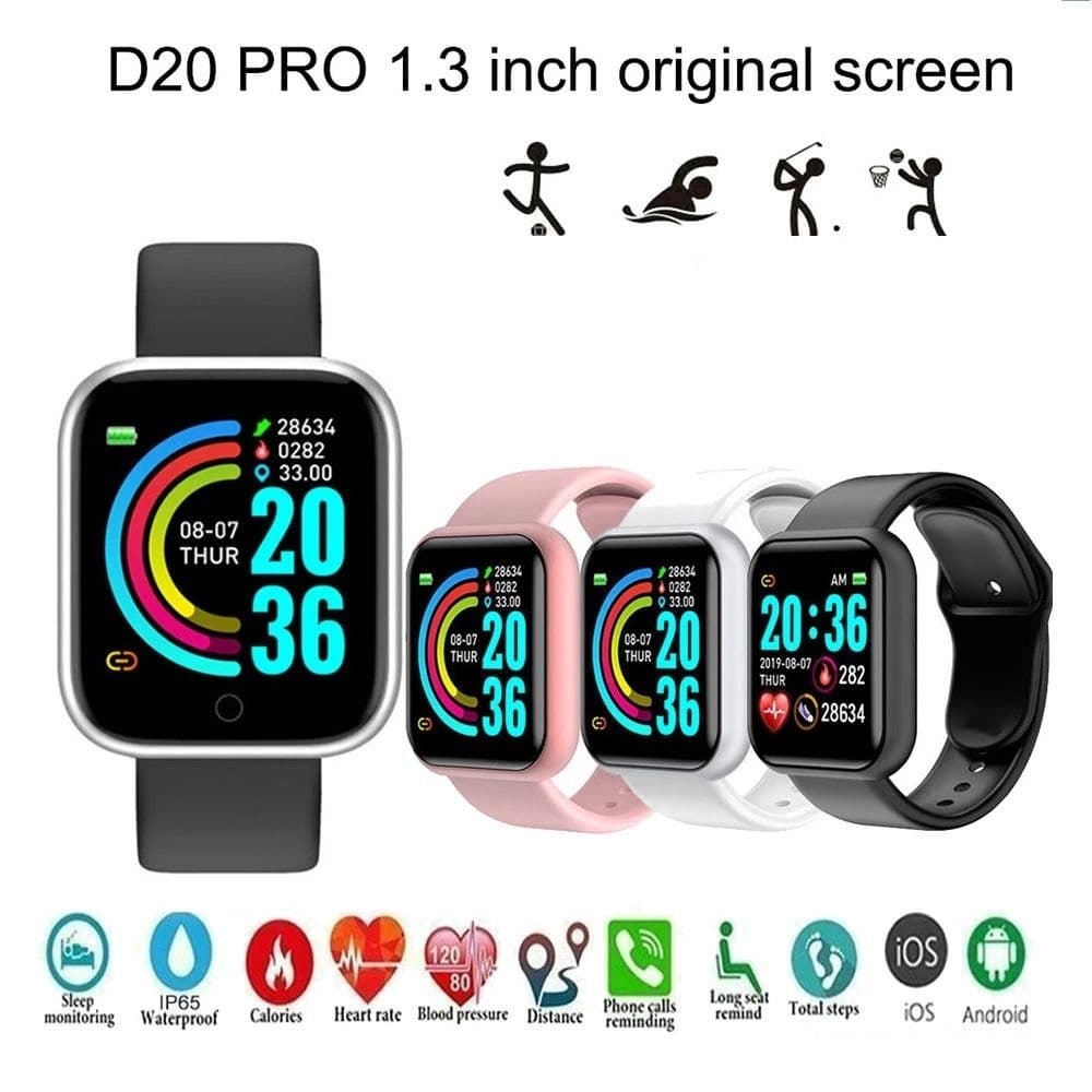 Smartwatch D20- Android/iOS- Relógio Inteligente Esportivo Bluetoot Monitor Cardíac/Foto Na Tela