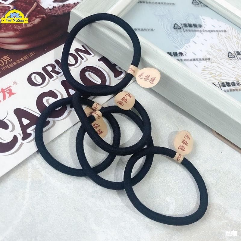 Faixa De Cabeça Sem Costura , Borracha , Versão Coreana , Alta Elasticidade Preta Grossa , Acessório De Cabelo
