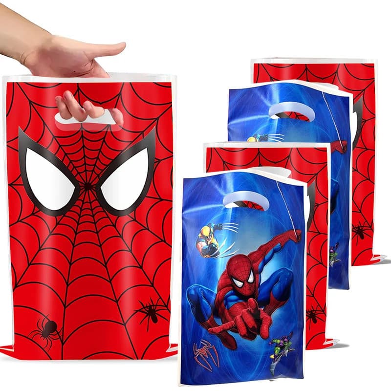 Novo Homem Aranha Festa De Aniversário Sacos De Presente Tema Saco De Doces De Plástico Menino Saque Para Criança