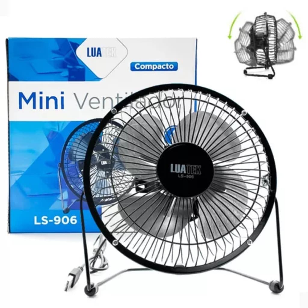 Mini Ventilador De Mesa Compacto Portátil USB 4 -pás de metal-6 polegada
