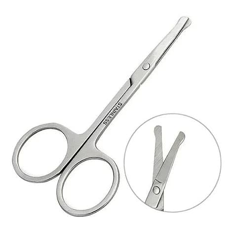 Tesoura De Ponta Redonda Pêlos De Nariz Sobrancelha Cabelo