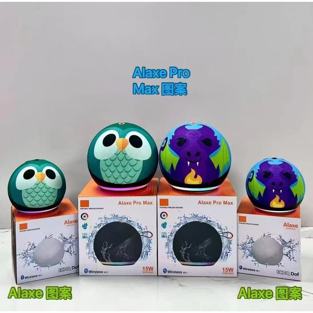 Alaxe Caixa de Som Alta Qualidade Echo Dot 5 Geração Alto Falante Coruja Dragão