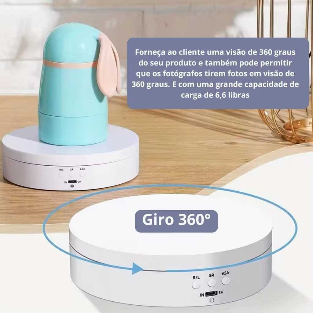 Suporte Expositor Recarregavel USB Giratorio Eletrico Para Vitrine Produtos E Foto e Decoração MT294