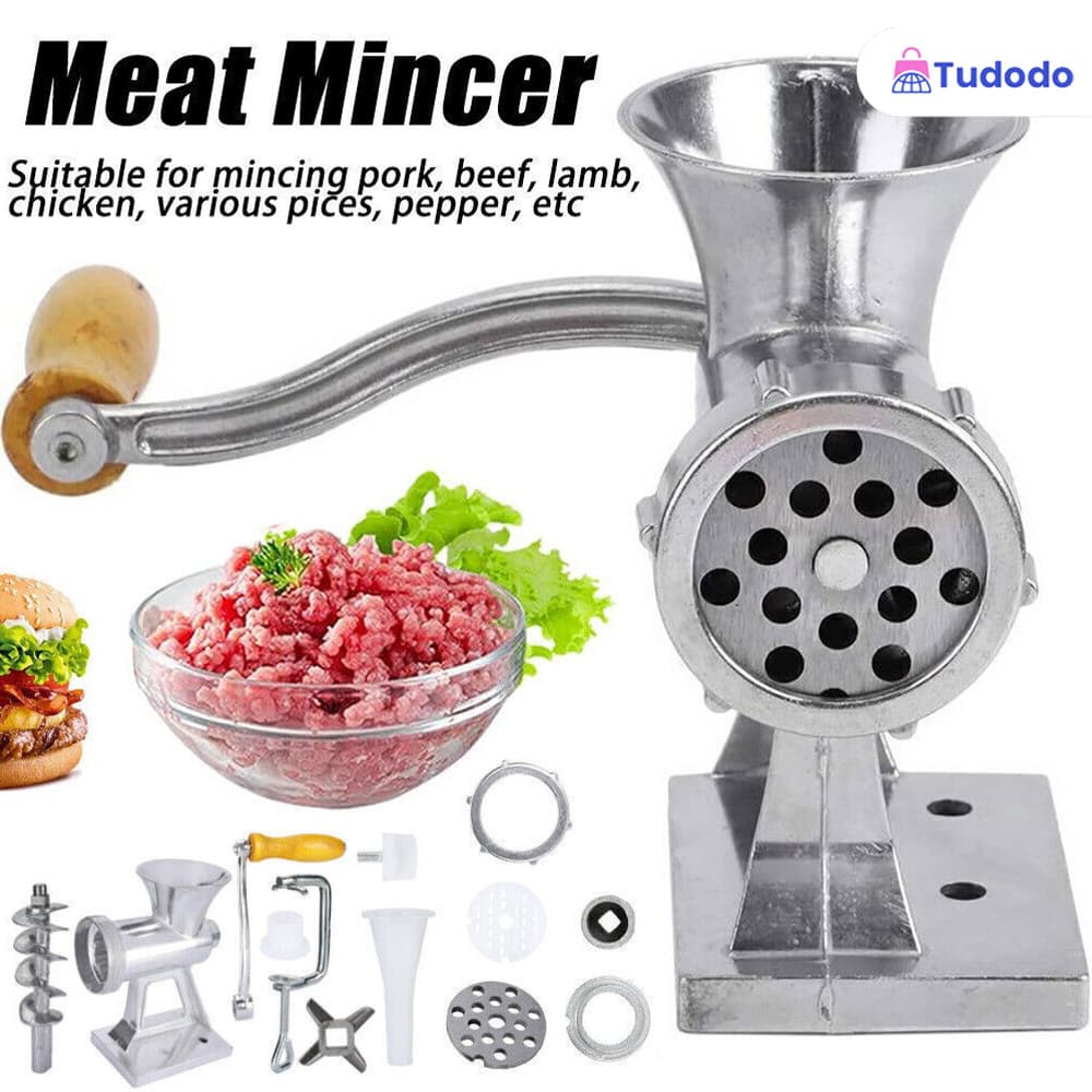 Triturador de Alimentos e Moedor de Carne Manual com Funil