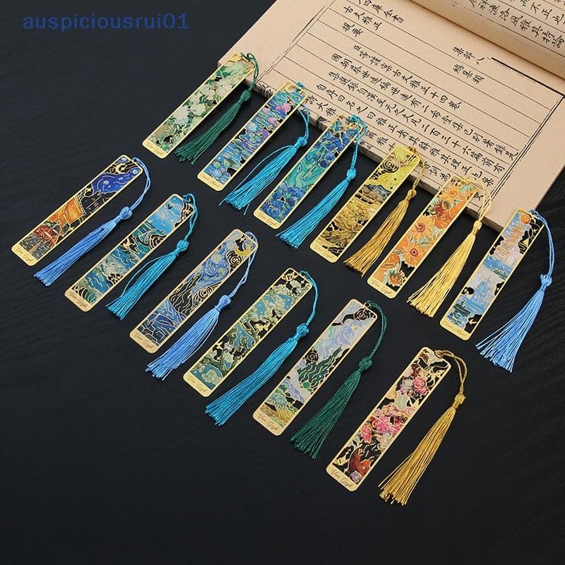 1 Pc Retro Pintura Floral Marcador De Metal Oco Bronzeamento Com sel Papelaria Presentes Para Livro Clube Leitor Novo