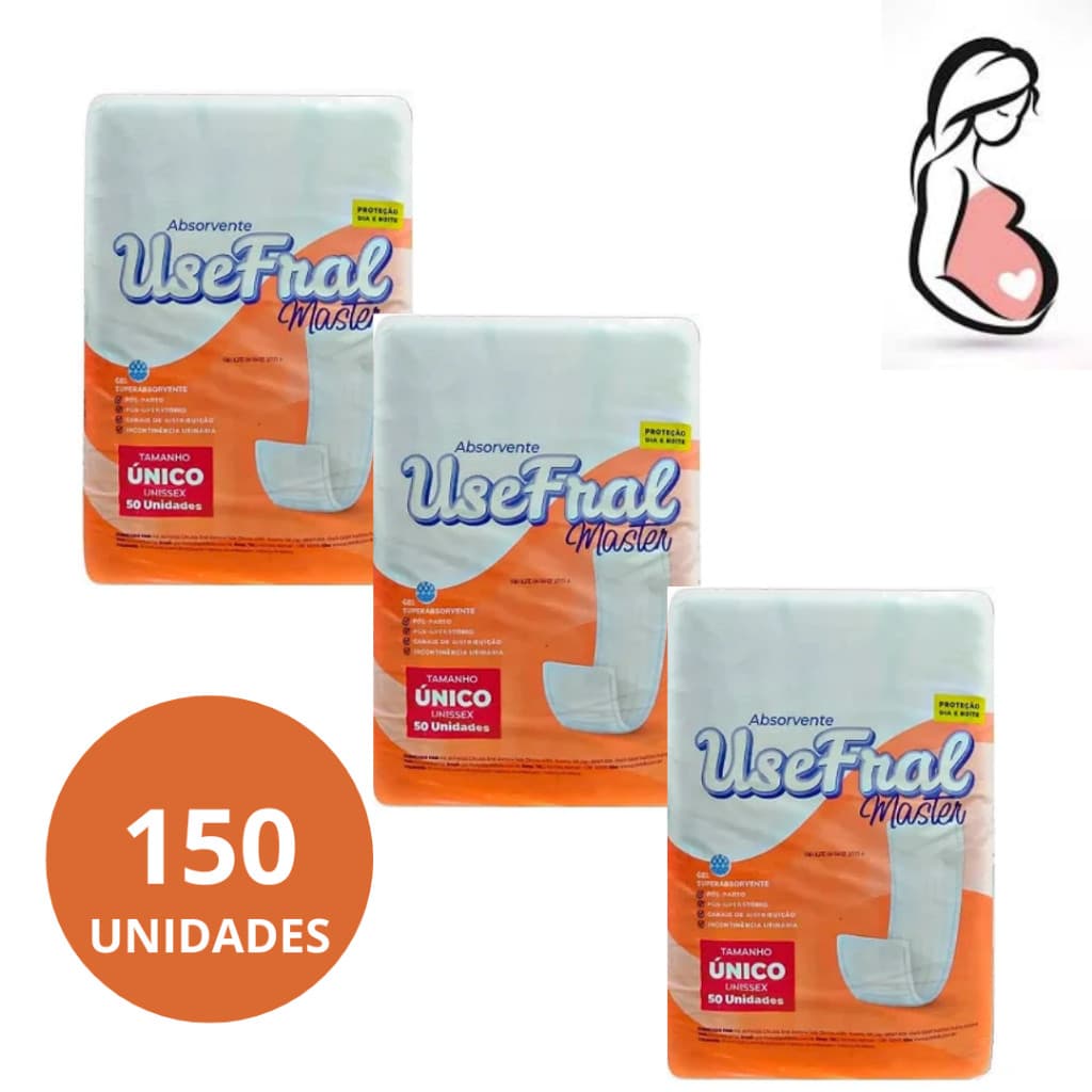 KIT COM 3 OU 2 PCTS ABSORVENTE GERIATRICO ADULTO PÓS PARTO/PÓS OPERATORIO/INCONTINENCIA USE FRAL