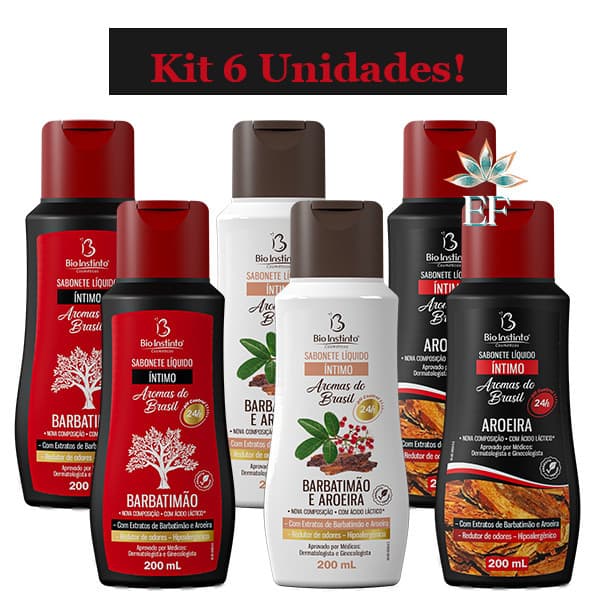 KIT 6 Unidades Sabonete VARIADOS Aromas Brasil (2 BARB. E AROERA 2 BARBATIMÃO E 2 AROEIRA)