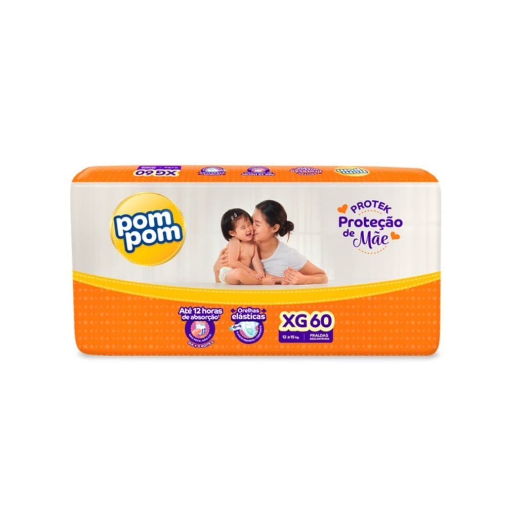 FRALDA INFANTIL POM POM PROTEK PROT.MÃE HIPER XGRANDE C/60
