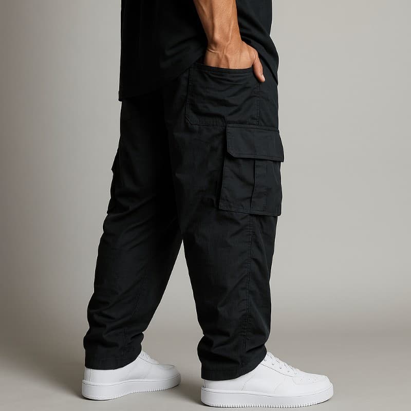 Calça Cargo Masculina/Feminina – Estilo Skate, 6 Bolsos, Cordão Ajustável