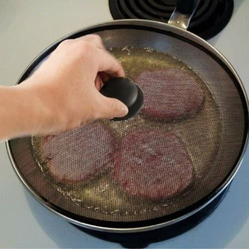 Tampa Protetora Frituras 29cm Com Pegador Casa Cozinha Fogão Oleo WL-2483