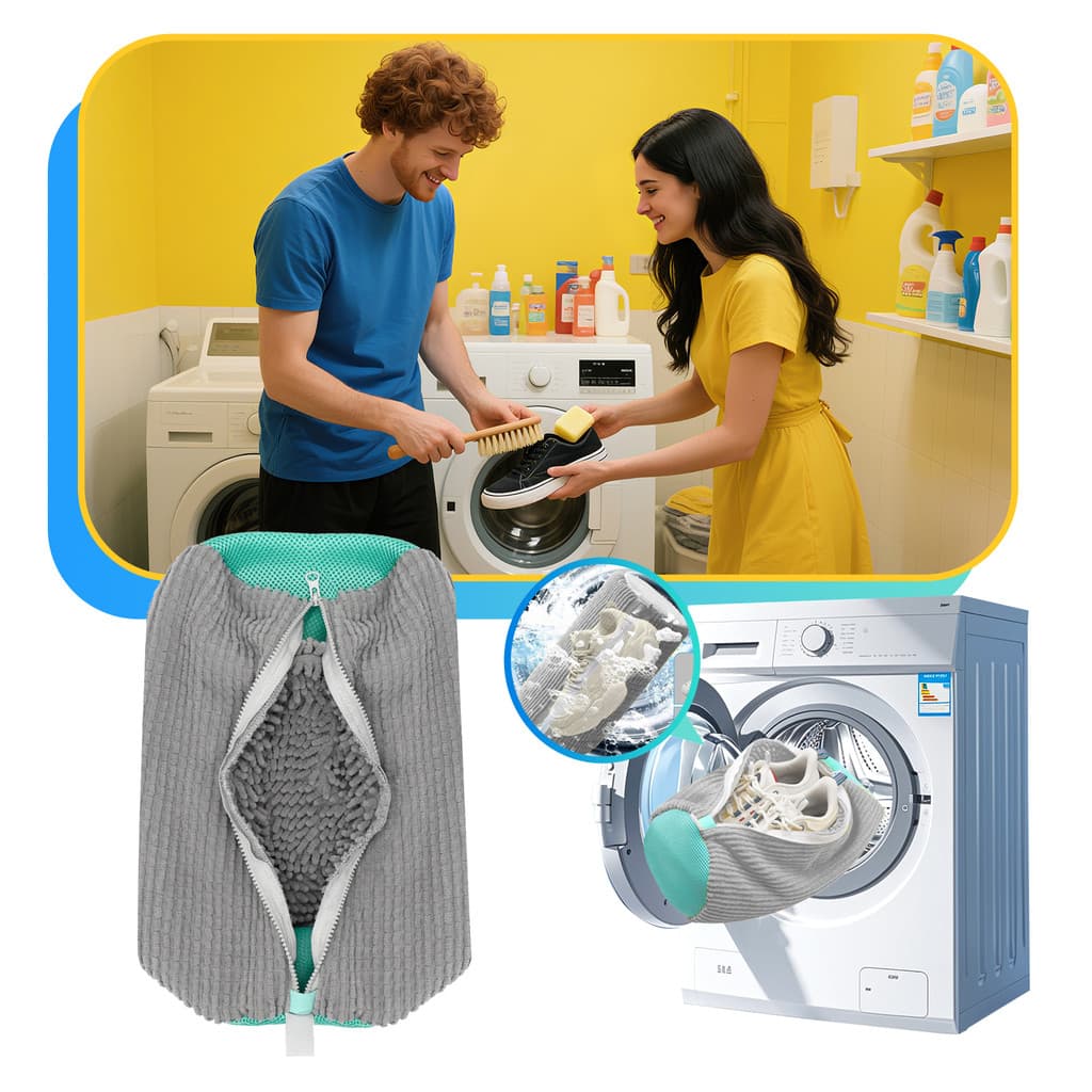 Saco Para Lavar Sapato Tênis Máquina de lavar Limpeza Anti Deformação Viagem Lavanderia