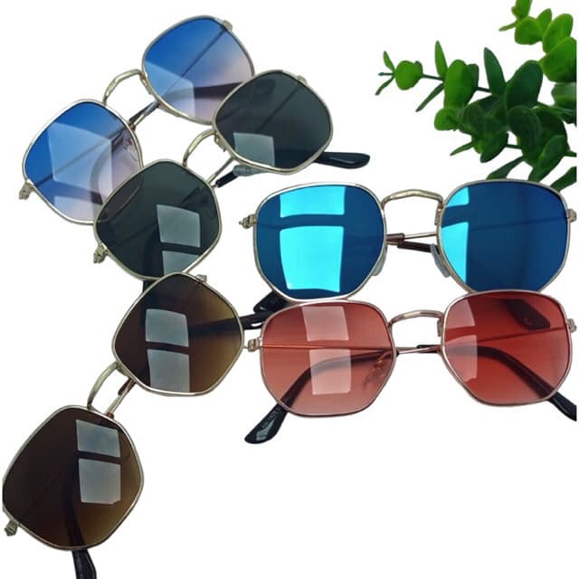 Óculos de Sol Hexagonal Infantil Menina Feminino Masculino RF041