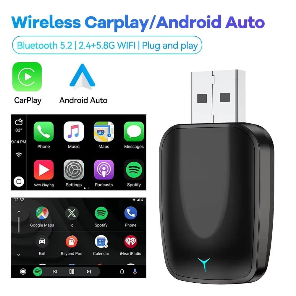 Adaptador CarPlay 2 Em 1 Com Fio Para Sem E Android Auto Plug & Play