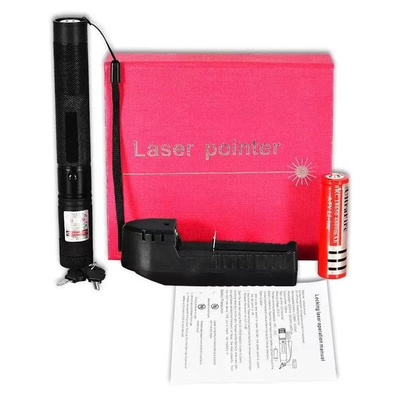 Caneta Laser Laser Pointer Verde com Bateria Recarregável com Chave de Segurança #Laser 303