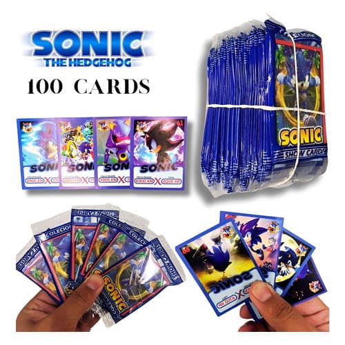 Kit 100 Cards Sonic Shadow Tails Exclusiva 25 Envelopes Bafo