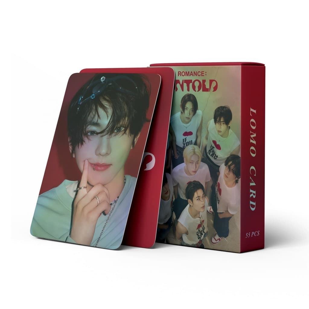 KPOP 55pcs/box ENHYPEN Cartões Holográficos ROMANCE : UNTOL Laser LOMO De Coleta De