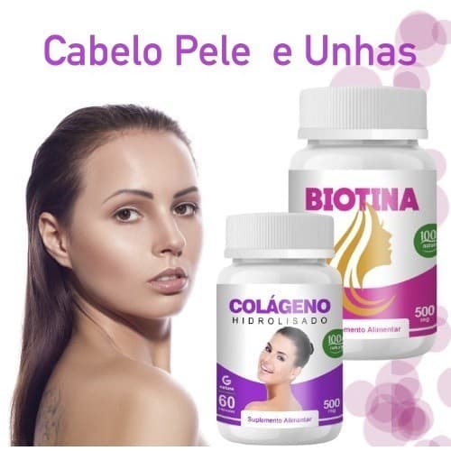 KIT Biotina  60 Cáps + Colágeno 60 Cáps Envio Imediato